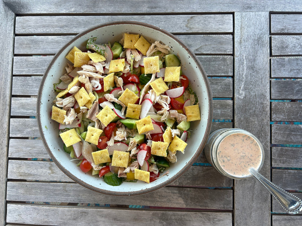 Chunky Salad with Spicy Herby Ranch Dressing