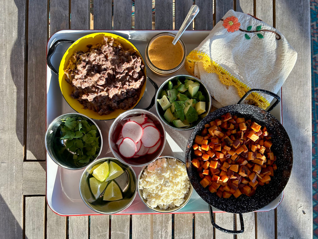 Sweet Potato & Bean Tacos with Yahualica Olive Oil Salsa